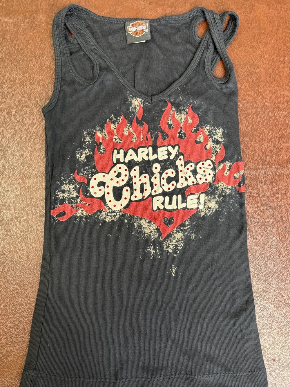 Vintage Harley-Davidson women’s Black Tank Top - "Harley Chicks Rule" Graphic
